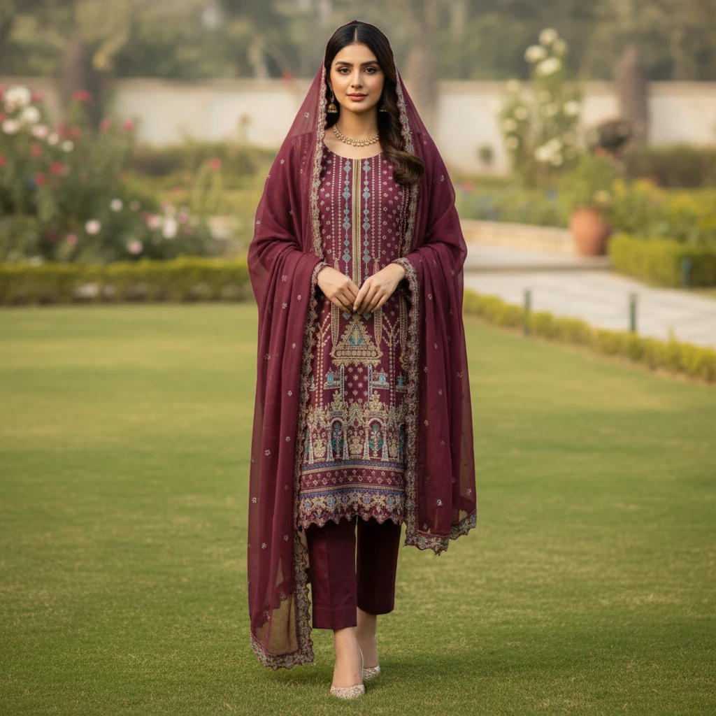 Indian Premium Georgette Silk Three Piece Set