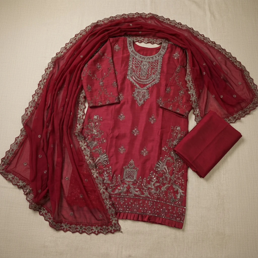 Indian Premium Georgette Silk Three Piece Set